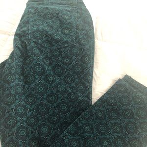 Pattern corduroy pants